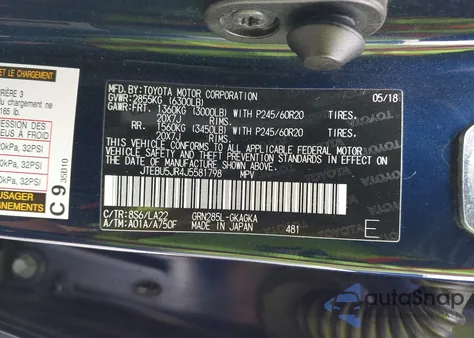 2018 Toyota 4Runner Limited z USA, uszkodzony, nr VIN JTEBU5JR4J5581798